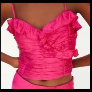 Draped Satin Crop Top